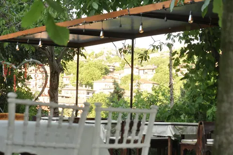 Covered seating in the garden